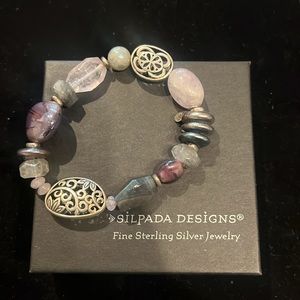 Silpada sterling, silver, amethyst, pearl bracelet